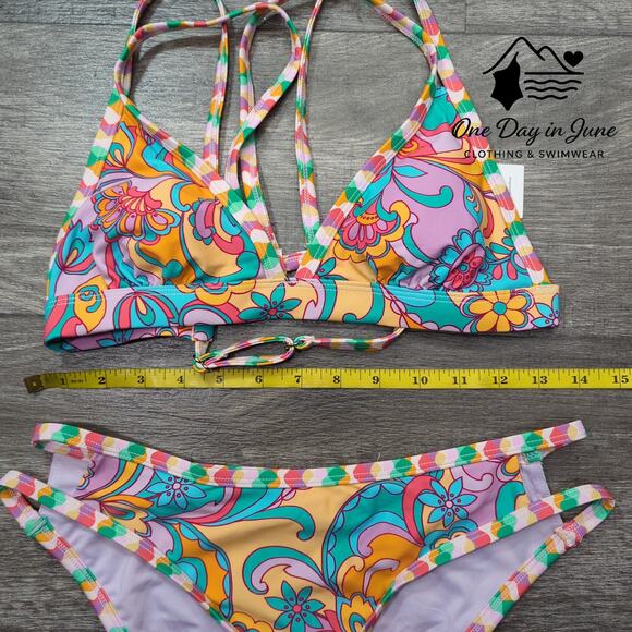Cupshe Strappy Floral Bikini Swimsuit Size S - Picture 4 of 7